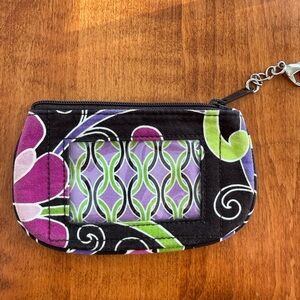Vera Bradley Black and Purple Floral Pouch